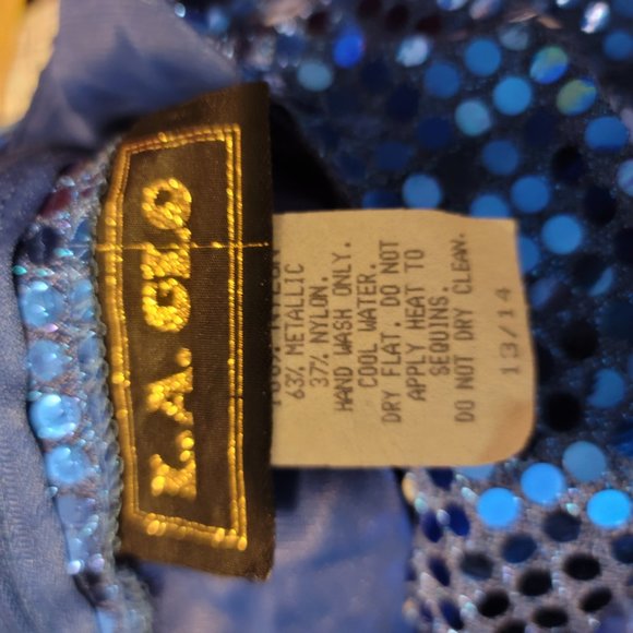 Vintage L.A. GLO Blue Sequin Mini Dress - Picture 3 of 3